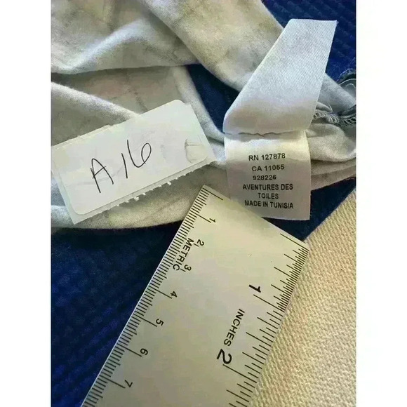 Adventures des Toiles colorblock art dress Blue Waffle texture Size 38 Sheath - Picture 10 of 10